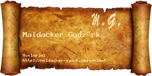Maldacker Györk névjegykártya